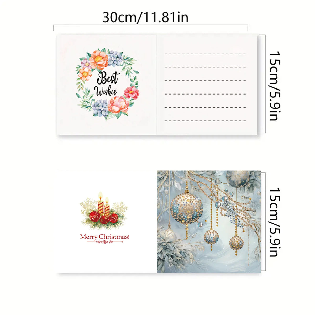 Prachtvolle Weihnachtskarten | 6 Stück | Diamond Painting