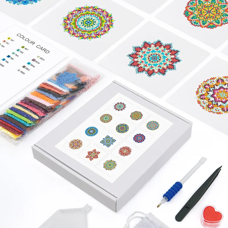 12 Mini Diamond Paintings | Mandala | Diamond Painting