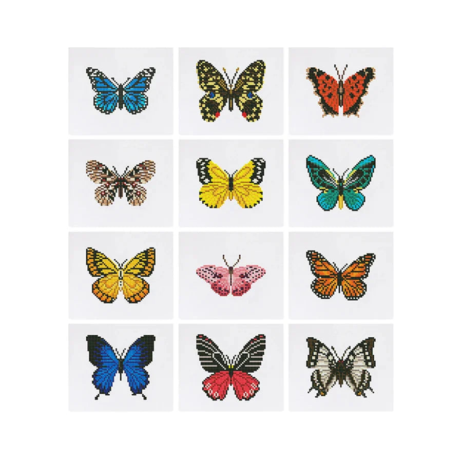 12 Mini Diamond Paintings | Schmetterlinge | Diamond Painting