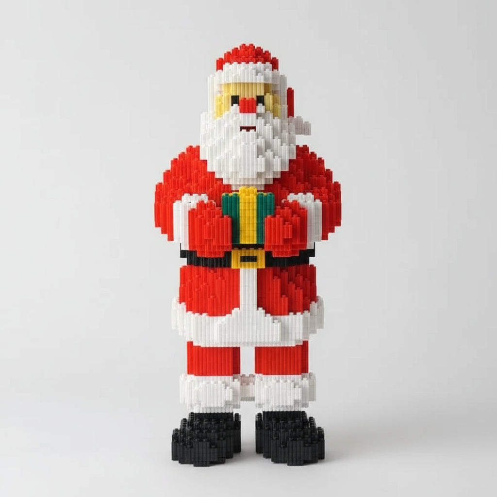 Weihnachtsmann mit Geschenk | Bausteine