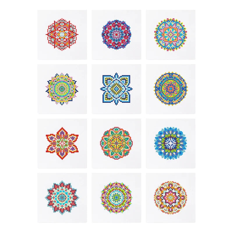 12 Mini Diamond Paintings | Mandala | Diamond Painting
