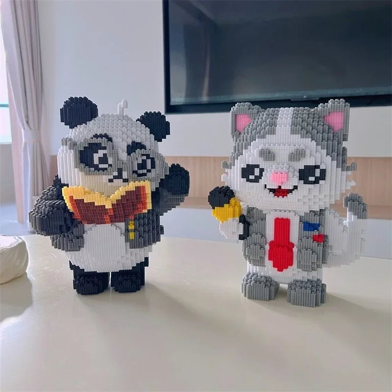 Panda mit Buch | Bausteine