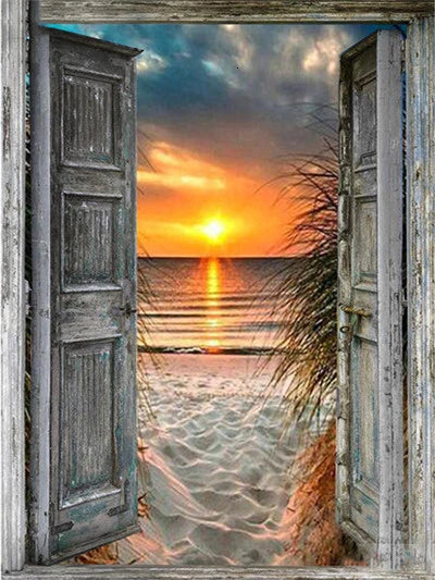 Abendglühen am Meer | Diamond Painting
