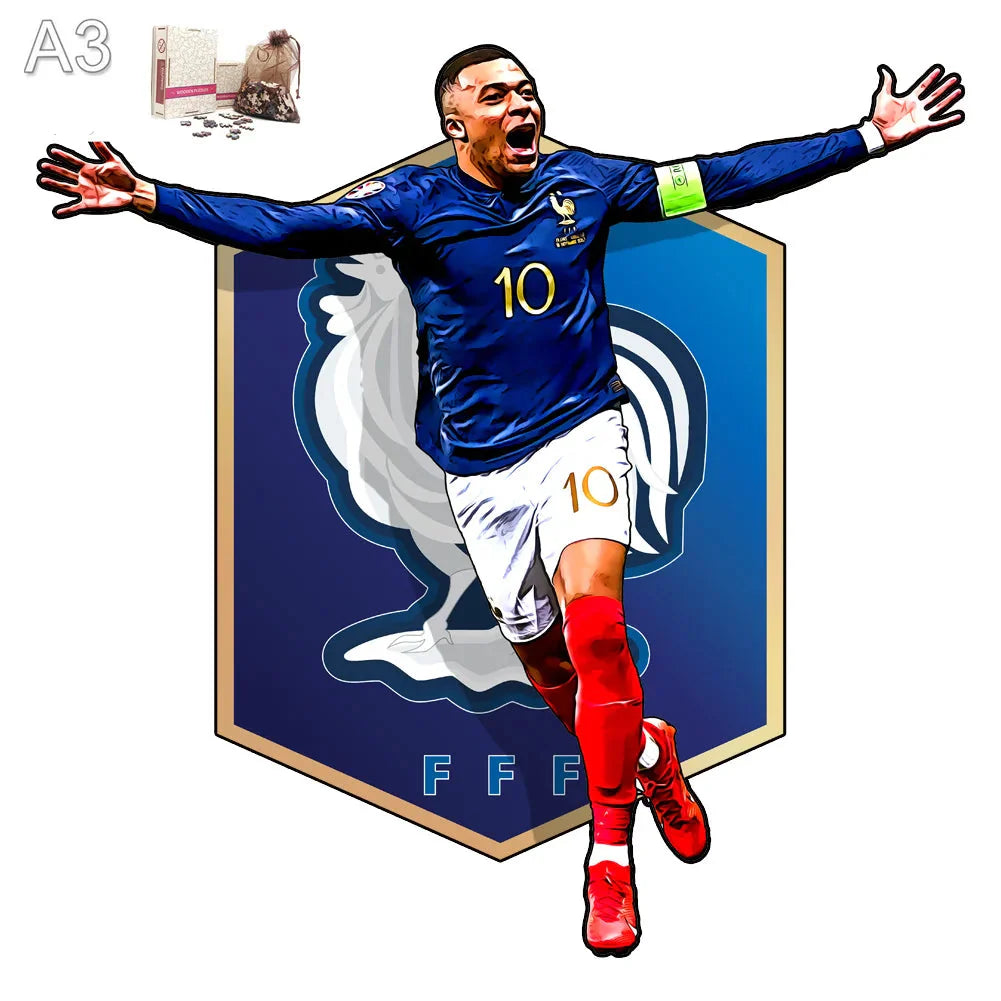 Mbappé Frankreich Heimtrikot | 2D Holzpuzzle