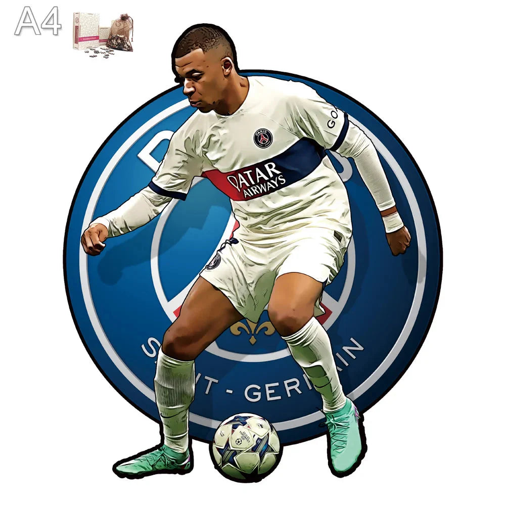 Mbappé PSG Auswärtstrikot | 2D Holzpuzzle