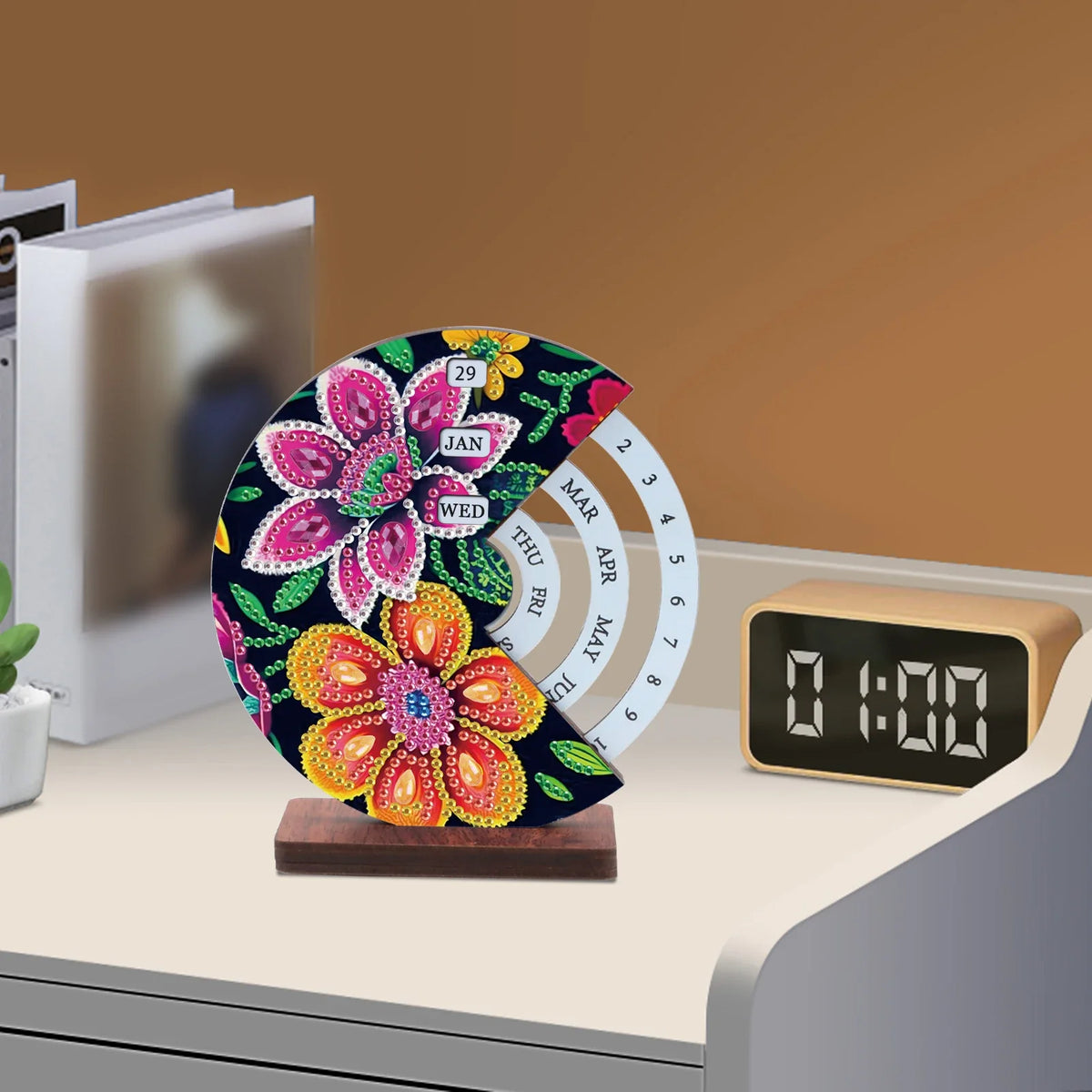 Rosa & orange Blume | Kalender | Diamond painting