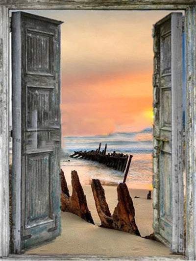 Sonnenuntergang am Steg | Diamond Painting