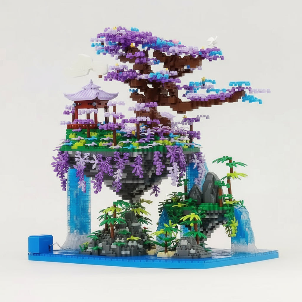 Bauminsel mit Wasserfall  | Bausteine