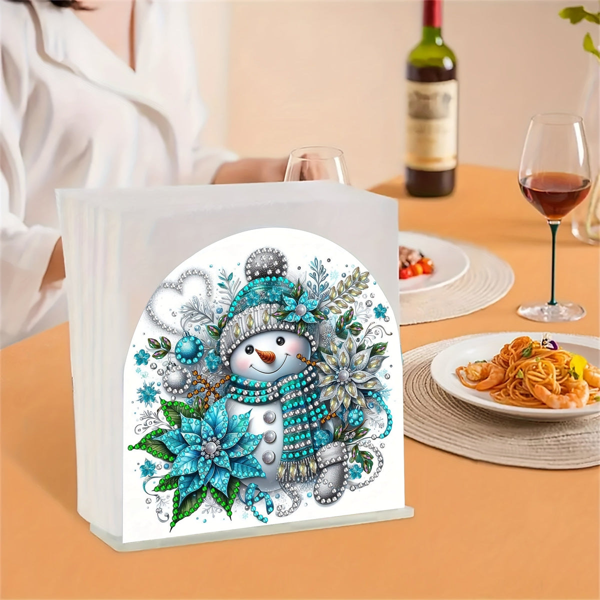 Schneemann | Serviettenhalter | Diamond Painting