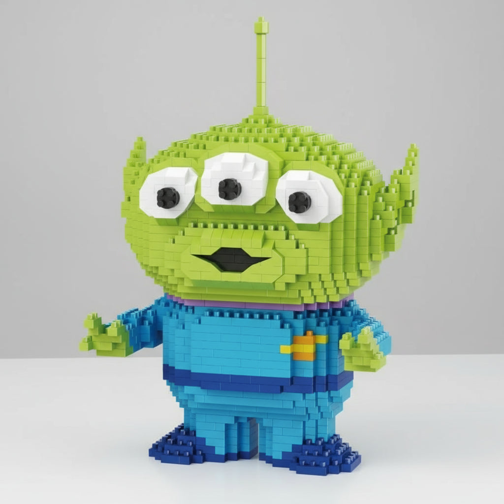 Grünes Monster mit 3 Augen  | Bausteine