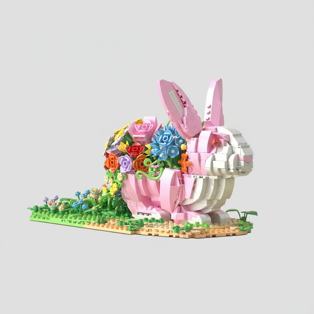 Kaninchen mit Blumen  | Bausteine