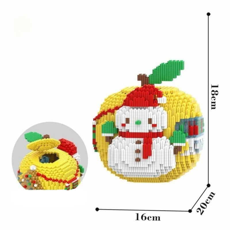 3D Gelber Weihnachtsapfel | Bausteine