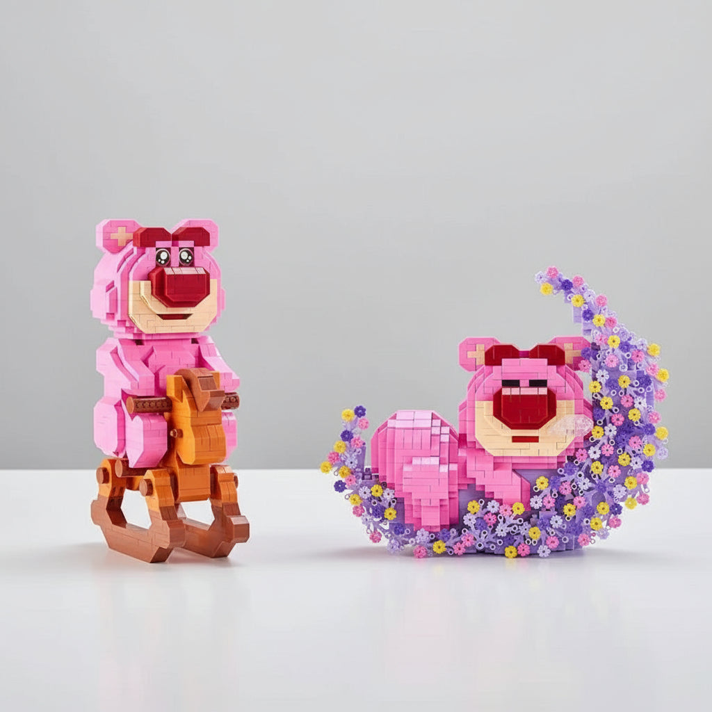 Schlafender rosa Bär  | Bausteine