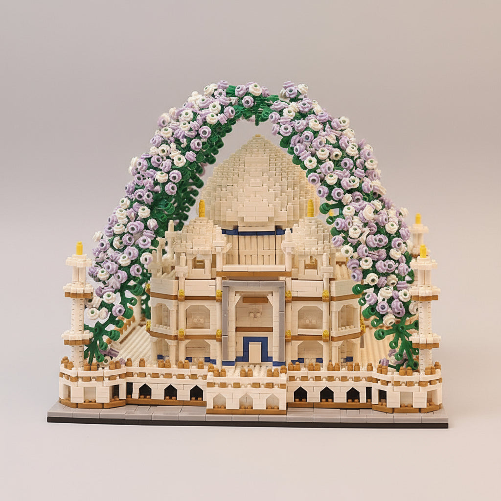 Taj Mahal mit Blumen  | Bausteine