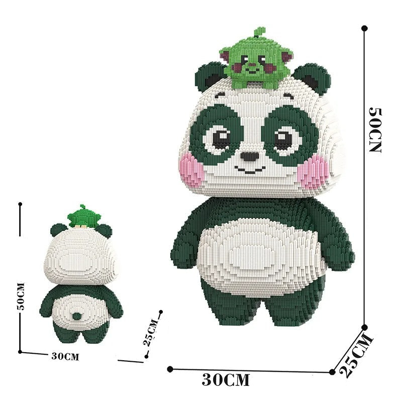 Panda mit Tierchen | Bausteine