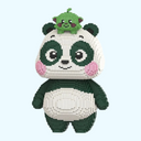 Panda mit Tierchen | Bausteine