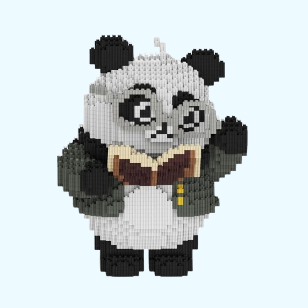 Panda mit Buch | Bausteine