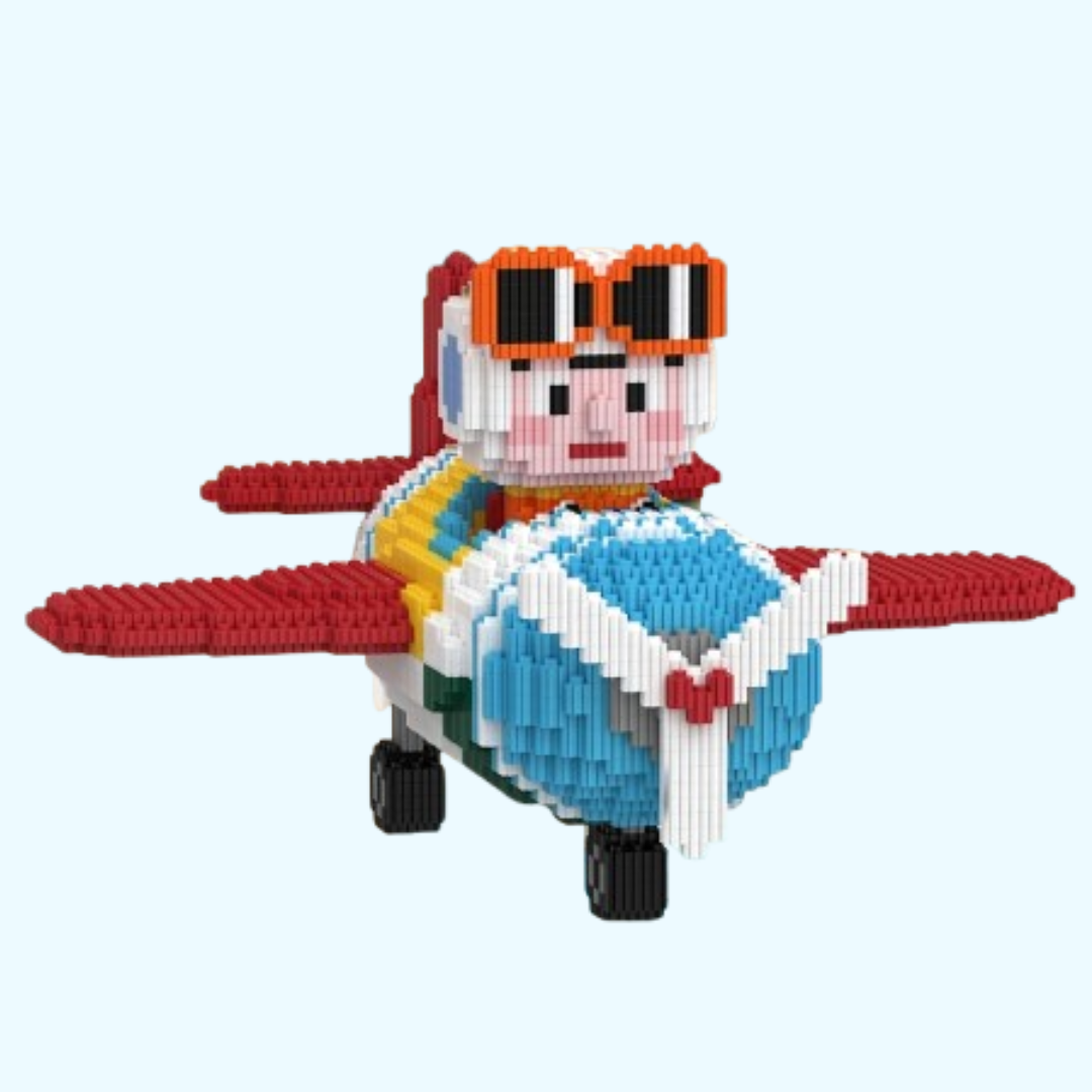 Pilot im Flugzeug | Bausteine