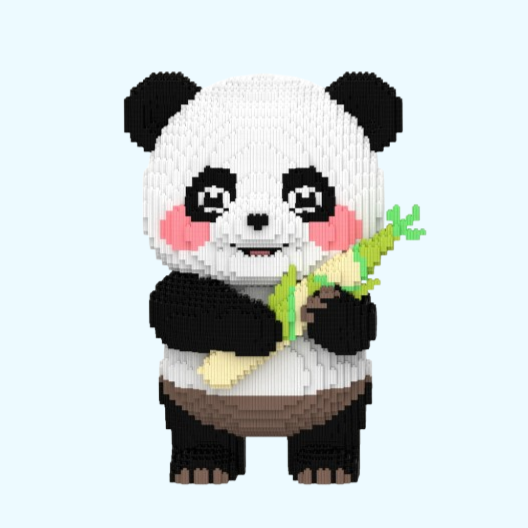 Panda mit Bambus | Bausteine
