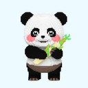 Panda mit Bambus | Bausteine