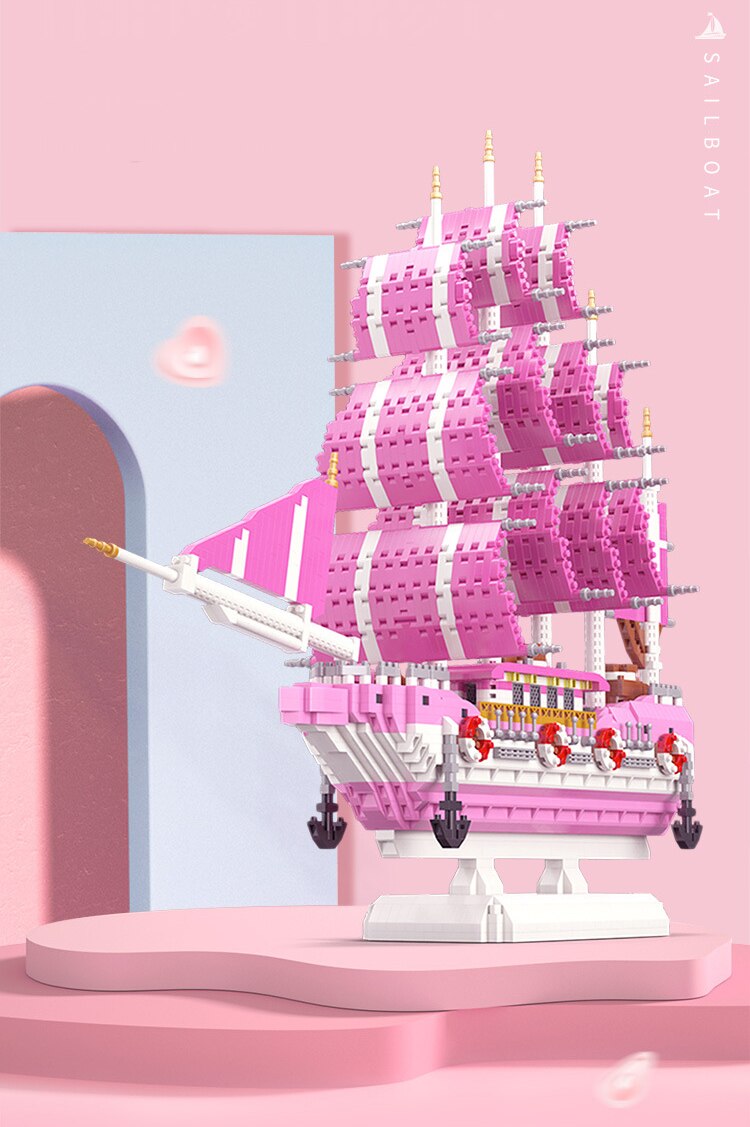 Rosa Segelboot  | Bausteine