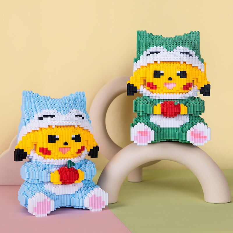 gelbes Blitzmonster mit Apfel  | Bausteine