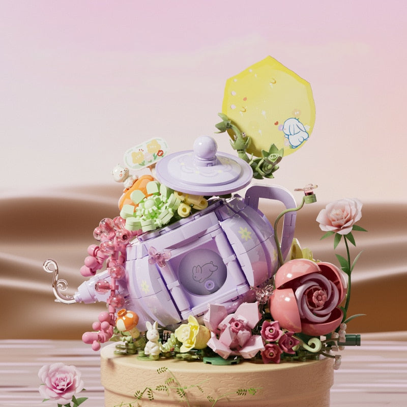 Teetasse mit Blumen  | Bausteine