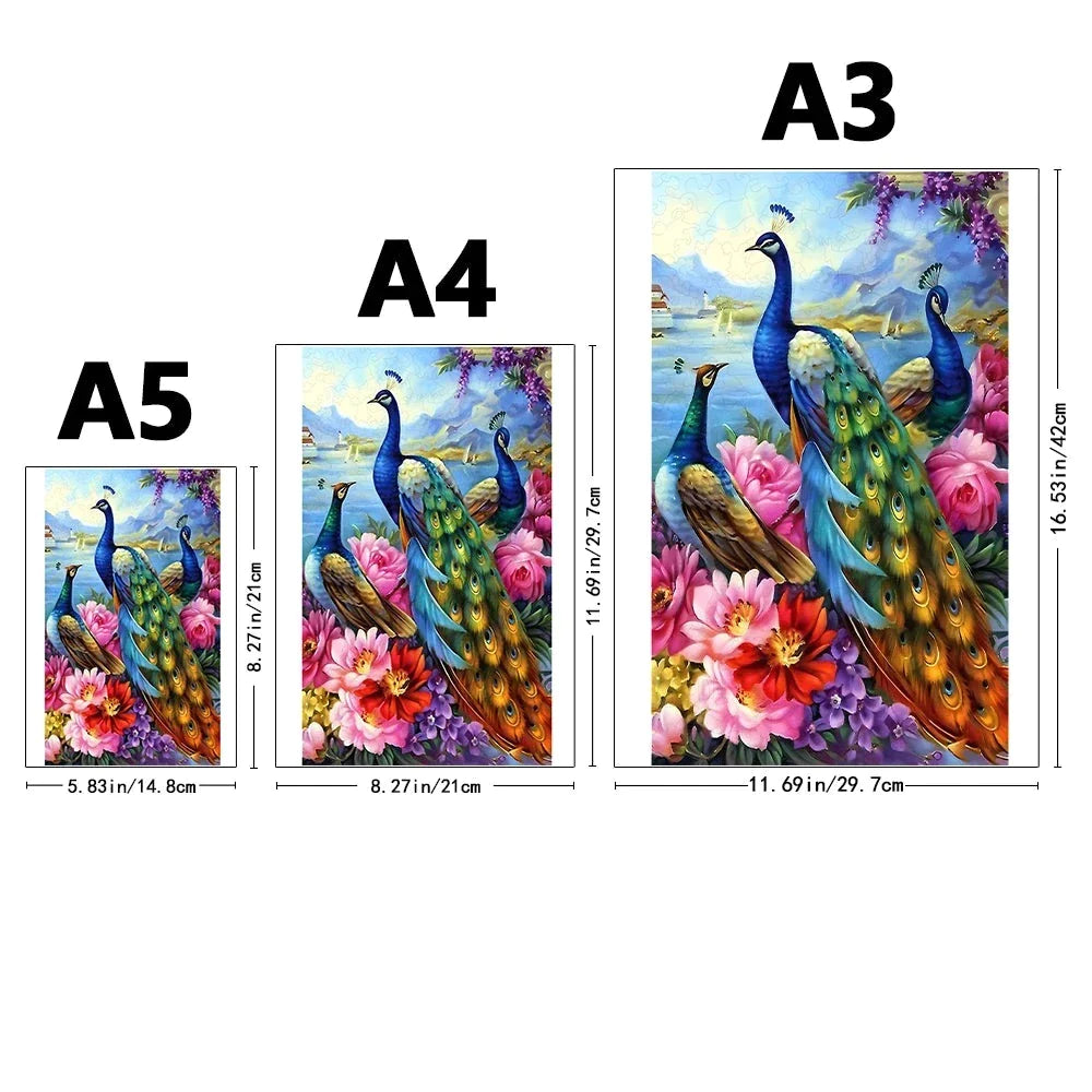 Pfauen | 2D Holzpuzzle