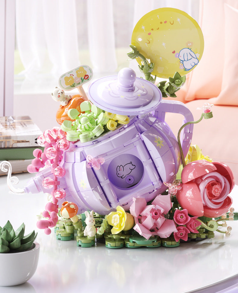 Teetasse mit Blumen  | Bausteine