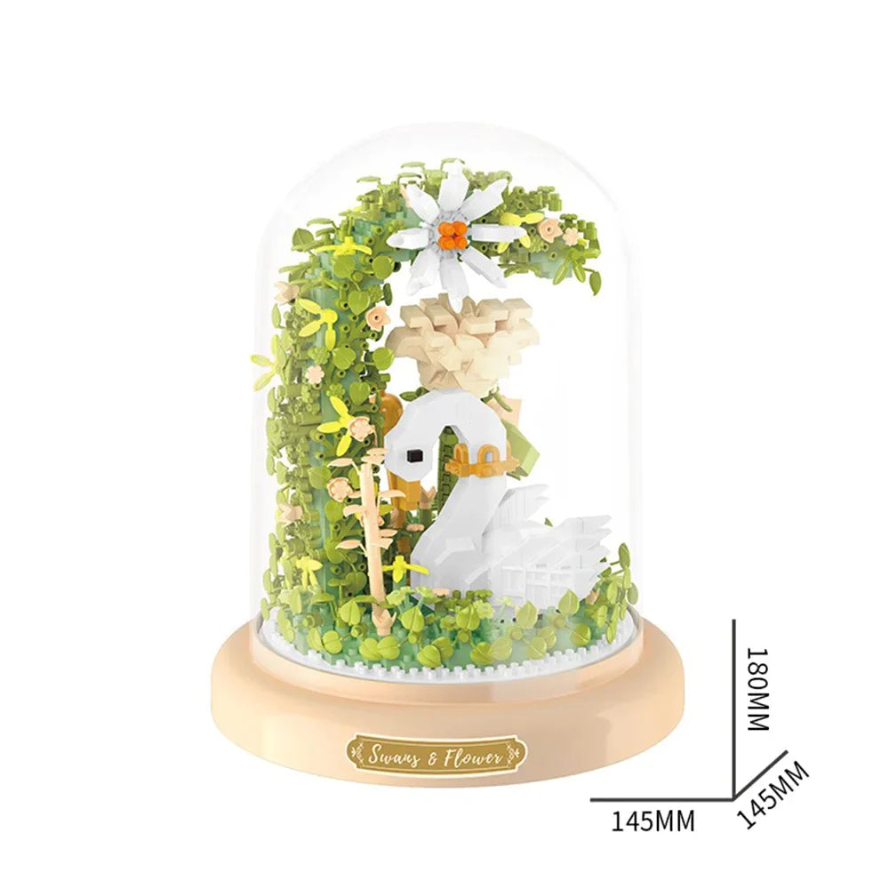 Schwan in Blumen  | Bausteine