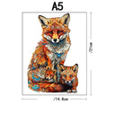Fuchs mit kleinen Füchsen | 2D Holzpuzzle