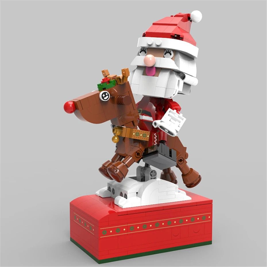 Der Weihnachtsmann auf dem Rentier  | Bausteine