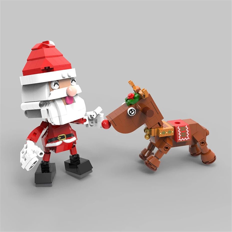 Der Weihnachtsmann auf dem Rentier  | Bausteine