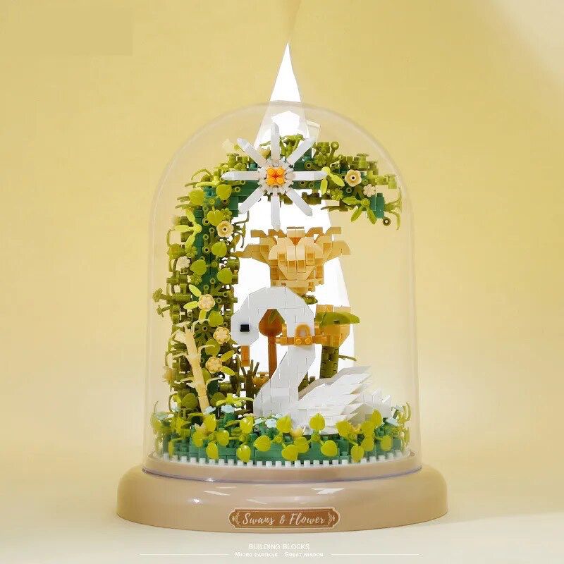 Schwan in Blumen  | Bausteine