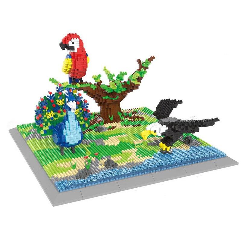 Papagei, Pfau und Adler auf der Vogelinsel  | Bausteine
